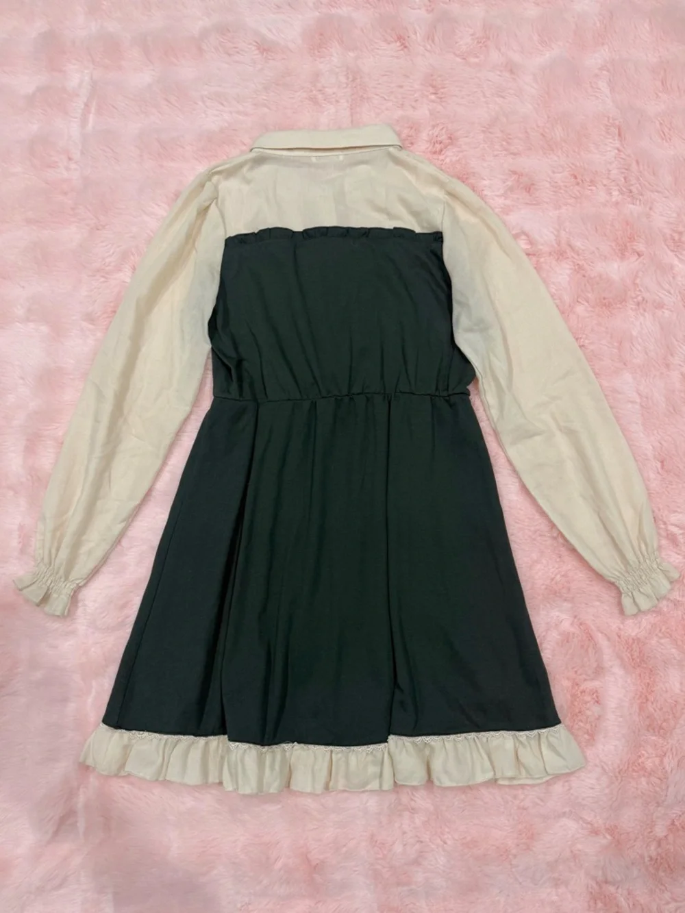 Axes Femme Green Coquette Long Sleeve Dress